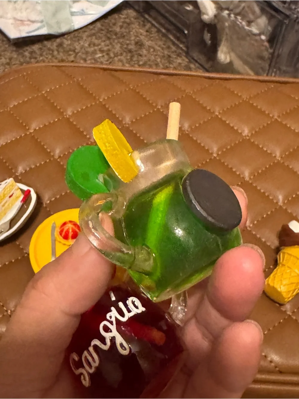 Assorted Dessert & Drink Resin Magnets - Yellow, Red, Green, Brown Accents